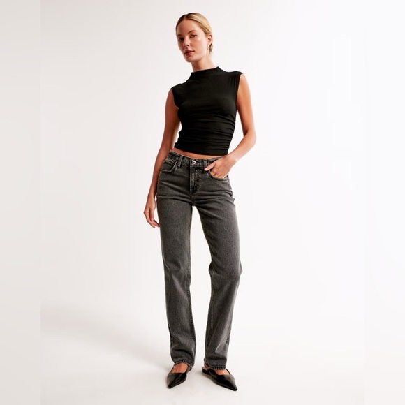 Abercrombie & Fitch Women's
Mid Rise 90s Straight Jean Grey - Picture 8 of 12